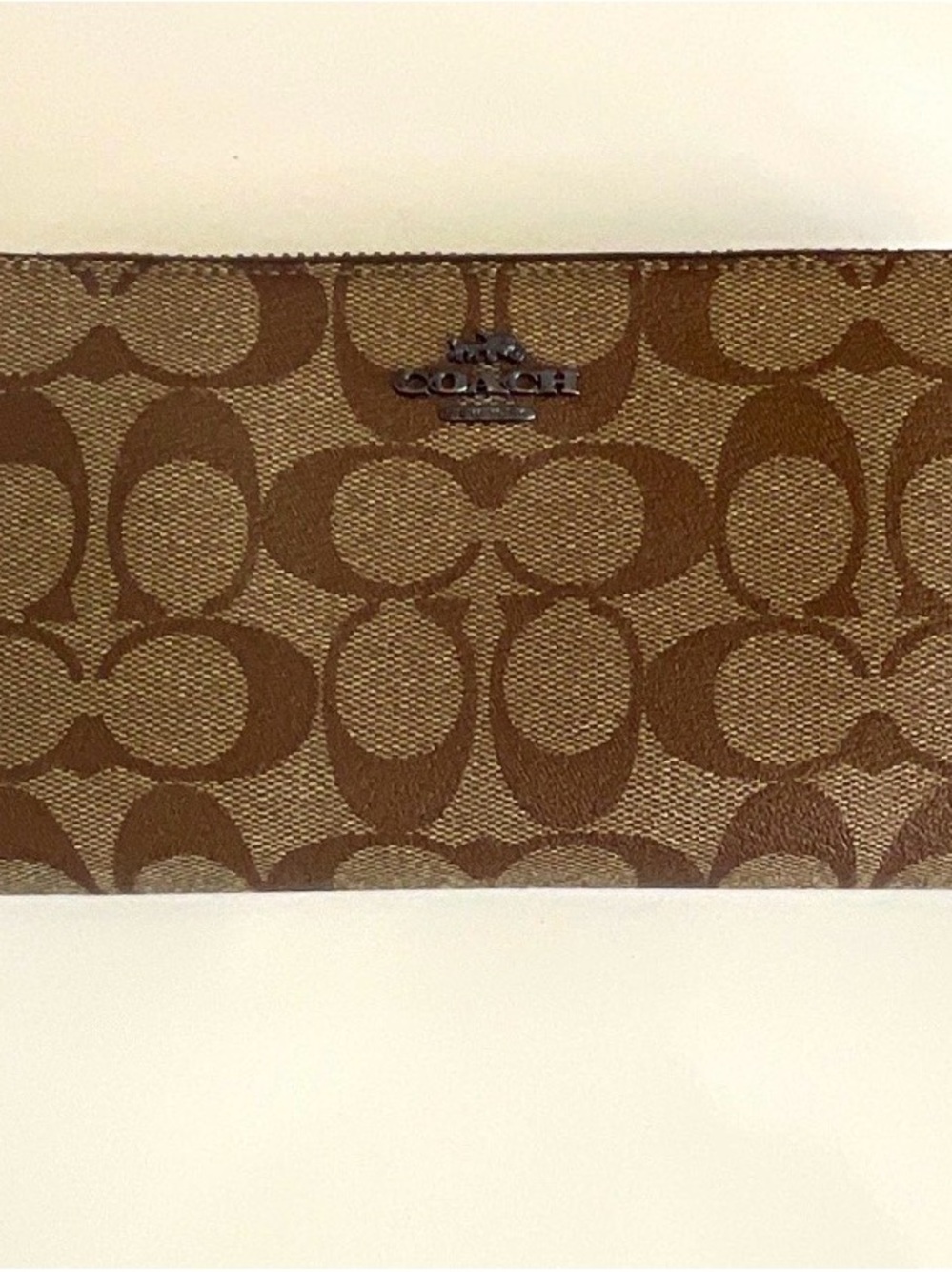 Coach Brown Signature Canvas Card & Key Holder